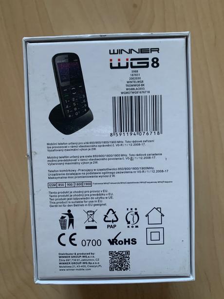Winner wg8 tlačidlový telefón,