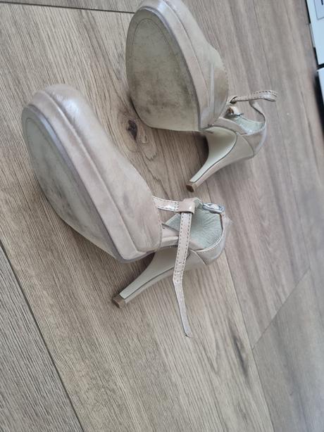 Krémové kožené lodičky tamaris 36, tamaris,36