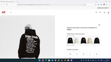 Mikina the notorious b.i.g. čierna, h&m,l