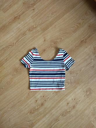 Prúžkovaný crop top, s