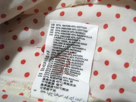 Bodkovaná krémová blúzka, h&m,42