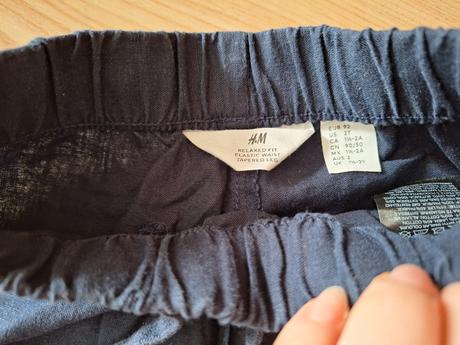 Ľanové nohavice, h&m,92