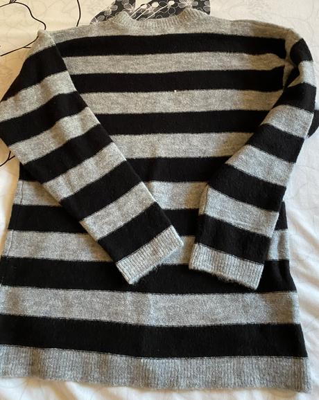 Teplý pásikový pulóver mango v. 152/158 - 11-12r., mango,128