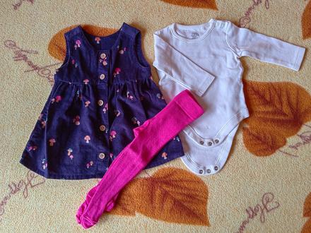 Šaty s body a pančuškami, veľ 62, f&f,62