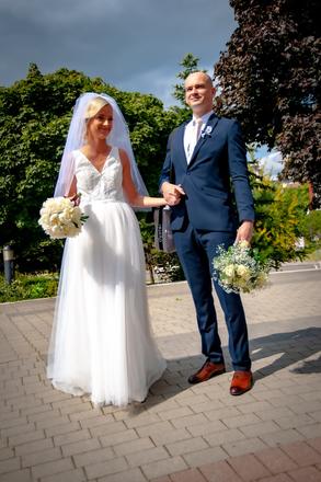 Svadobne saty s/m + topanky zadarmo, m