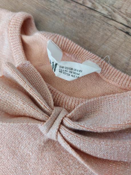 Šaty s mašľou, h&m,128