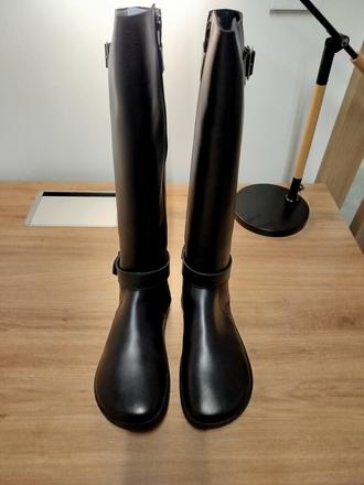 Shapen barefoot vysoké čižmy glam black leather, 39