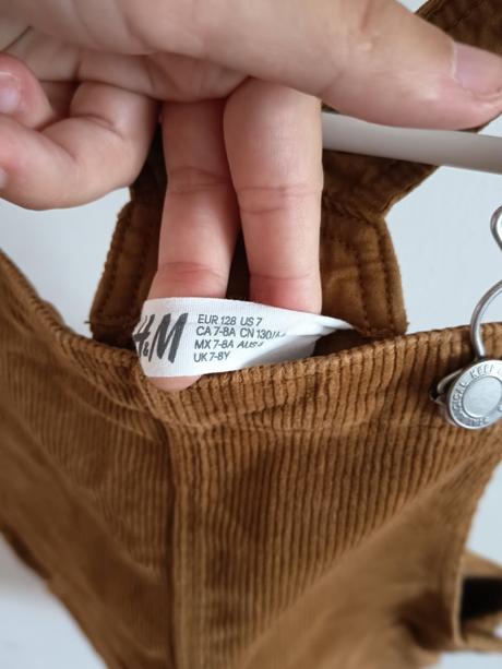 Menčestrová suknička na traky, h&m,128