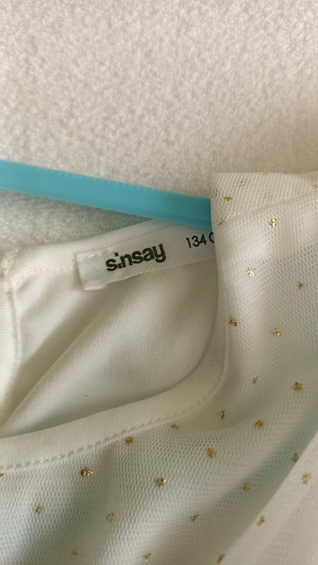 Biele šaty s zlatými bodkami veľ.134, sinsay,134