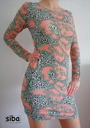 Elastické vzorované mini šaty, s