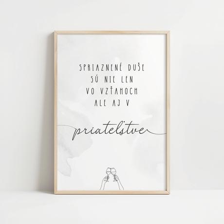 Minalistický textový art print s one line grafikou, 