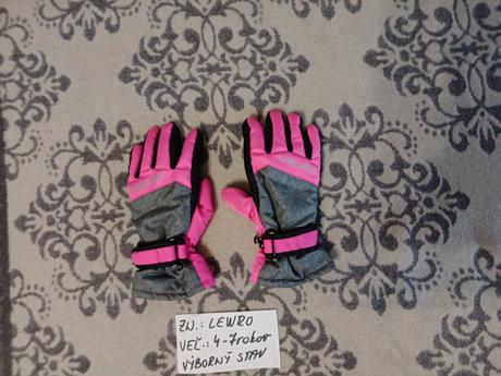 Dievčenské lyžiarske rukavice zn.lewro veľ.4-7rok., lewro,104