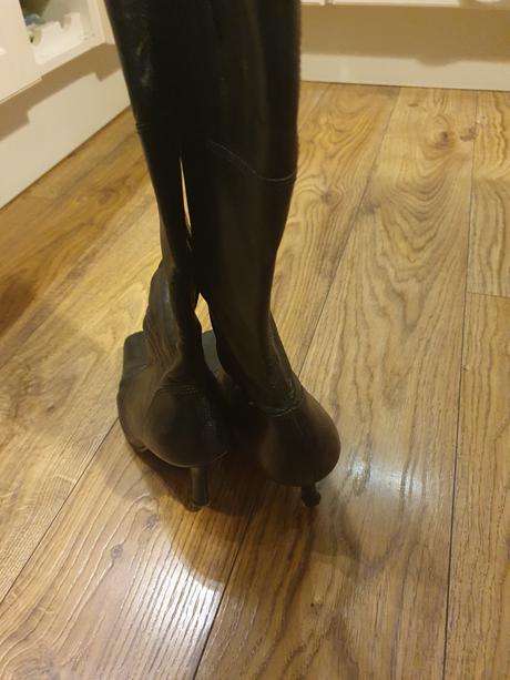 Kožené čižmy s nižším opätkom, 38