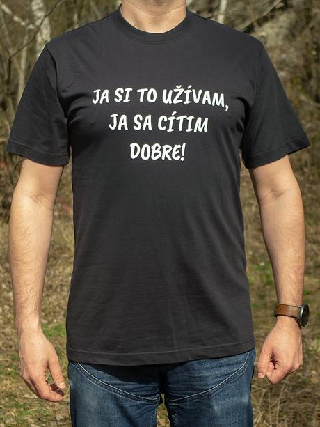 Unisex tmavomodré tričko - ja si to užívam ..., l / m / s / xl / xxl