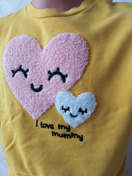 Dievčenská mikina so srdiečkami h&m (80), h&m,80