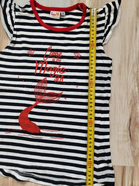 Pásikavé tričko s aplikáciou, 128