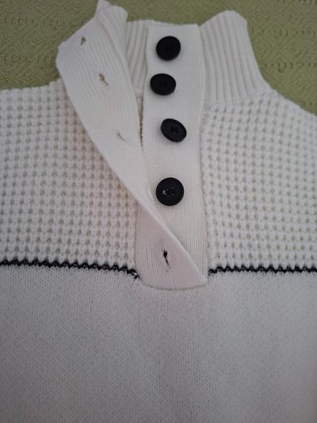 Bielo cierny oversize pulover, l / xl