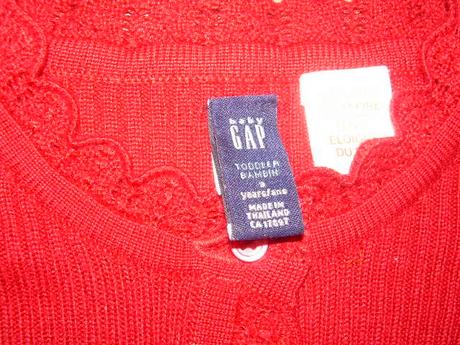 Cerveny svetrik znacka gap (104, 3 roky), gap,104
