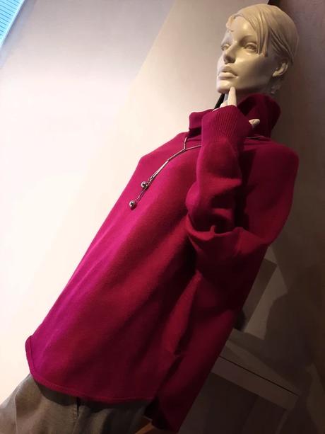 Oversize magenta sveter, l