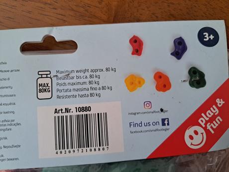 Lezecké úchyty plastové, 