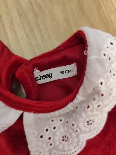 Zamatové šaty s golierom, sinsay,98