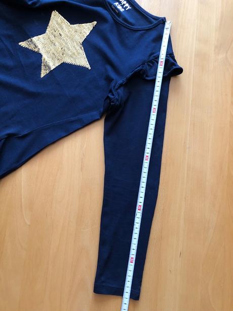 Tmavomodre tricko s flitrami, tcm,140