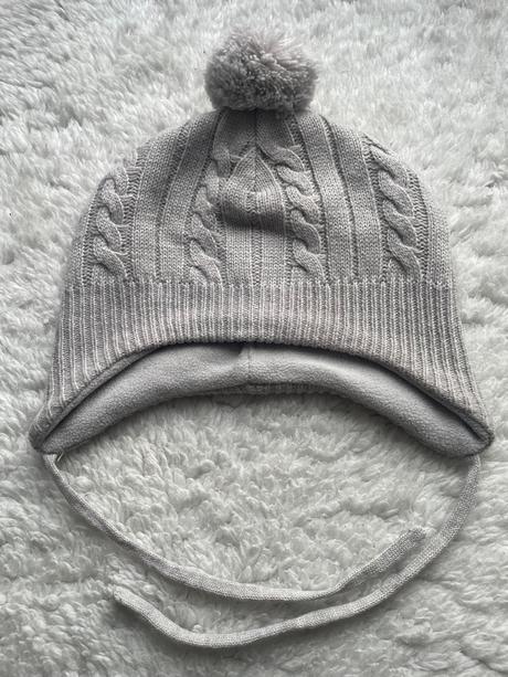 Svetloseda pletena ciapka s brmbolcom h&m, h&m,62