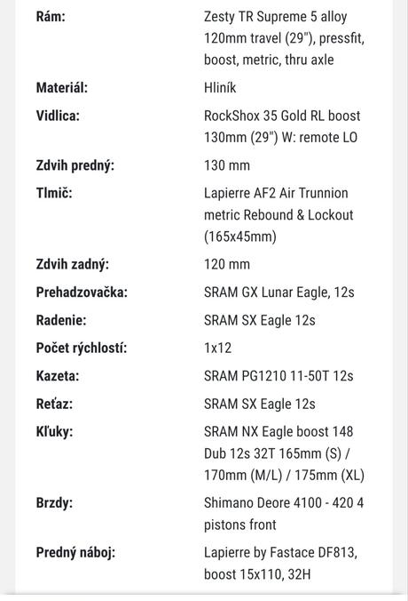 Horský bicykel lapierre veľkosť s kolesá 29, 26