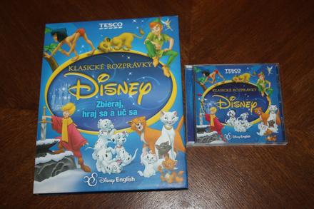 Disney kniha s kartami a cd s pesnickami, 