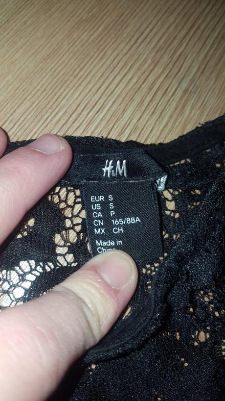 Tričko s čipkou, h&m,s