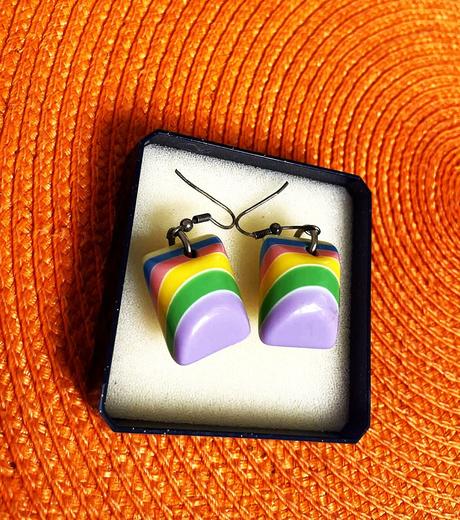 Výrazné letné pestré náušnice, 