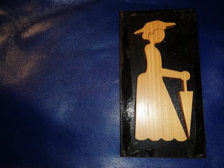 Retro drevená tabuľka na wc, 