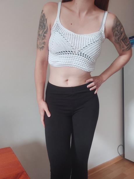 Biely crop top., sinsay,xs