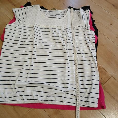 3x tričká s volánovým rukávom, tchibo,46