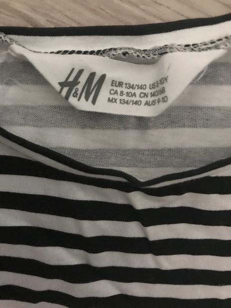 Šaty pasik 8-10 rokov, h&m,140