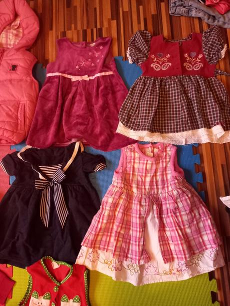 Mix oblečenia 80-92 (rifle, tepl. supr., šaty), 86–98