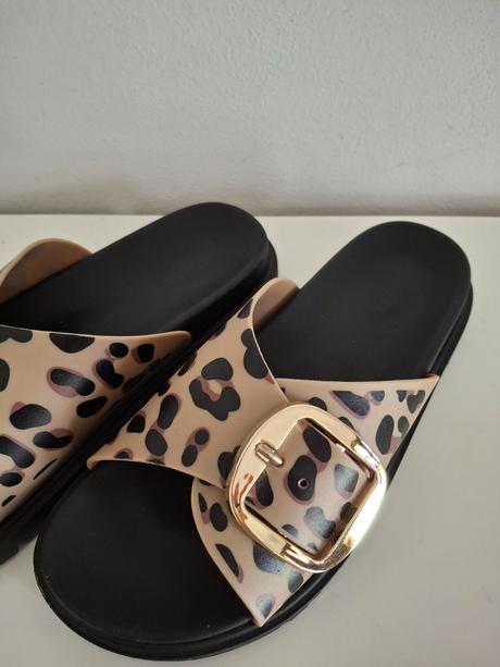 Leopardie trendy pohodlné šlapky - vsuvky, 38