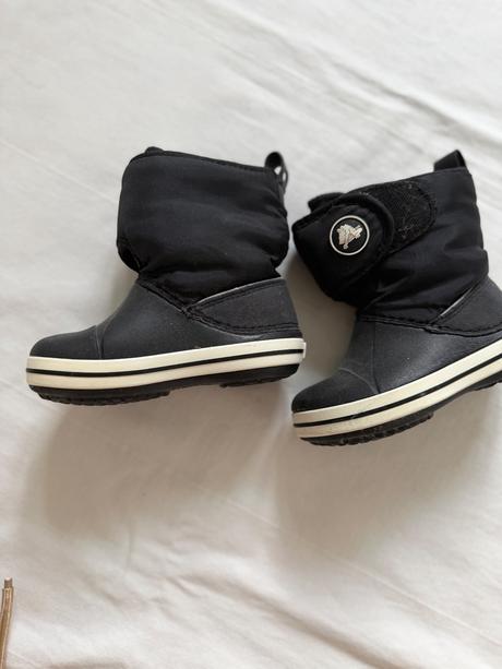 Čierne detské snehule crocs na suchý zips, crocs,22