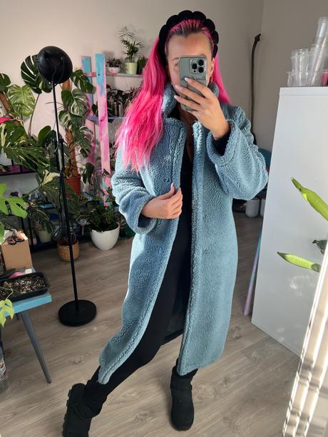 Kabát teddy blue, m