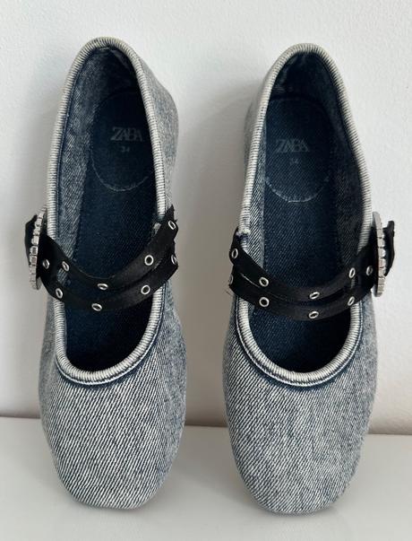 Džínsové balerínky, zara,34