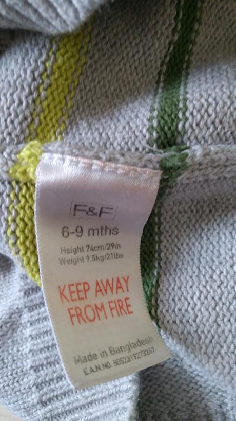 Šedý pruhovaný pulóver, f&f,74