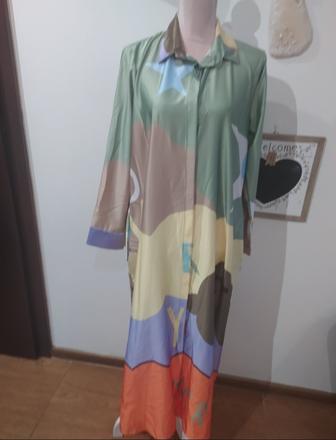 Košeľové maxi šaty, 