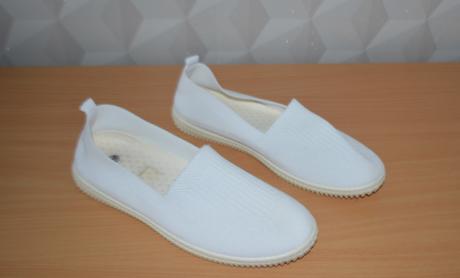 Biele slipp on topánky, veľ.39, 39