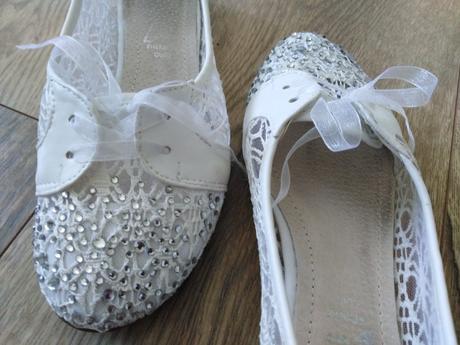 Biele krajkové balerínky 35/36, 35