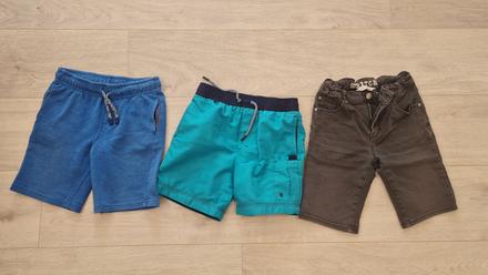 3x kraťasy, krátke nohavice veľkosť 128, 128