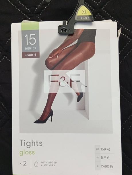Tmavohnedé lesklé pančuchy xl, f&f,xl