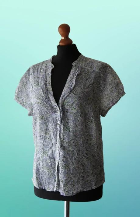 Ľahká vzorovaná blúzka s volánovým, zara,xl