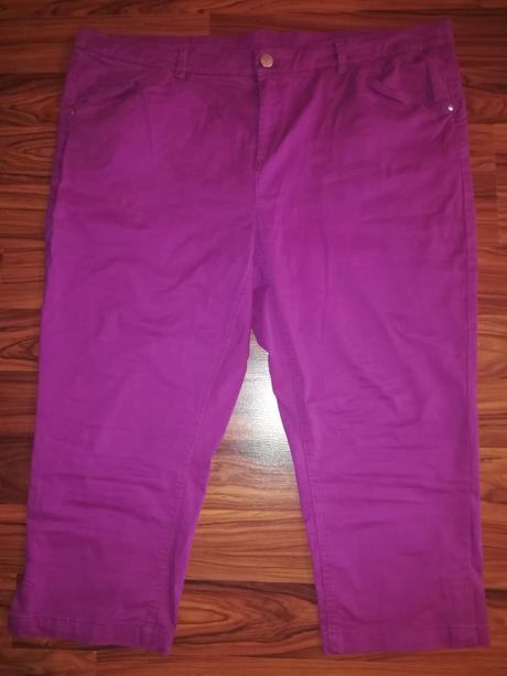 Fialové 3//4 nohavice 50-52, c&a,50