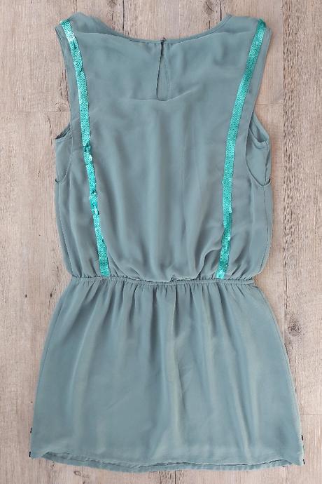 Modrozelené šaty s flitrami promod, promod,38