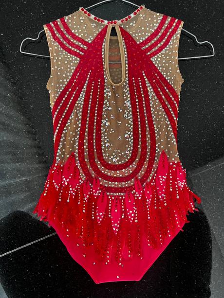 Gymnastický súťažný dres swarovski vel. 6-10 rokov, 128